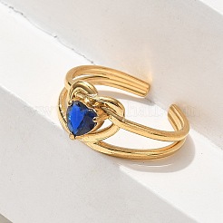 Manschettenringe aus 304er Edelstahl mit Pavé-Zirkonia für Damen&nbsp;RJEW-H246-02G-02