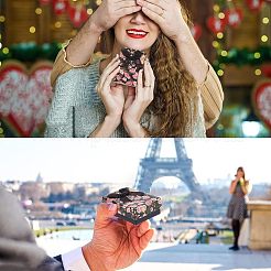 Scatola di imballaggio per gioielli in cartone con motivo floreale&nbsp;CBOX-AR0001-002