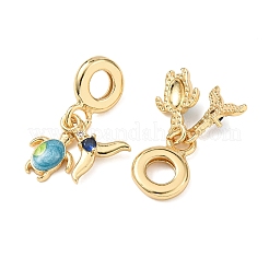 Europäische Hängeanhänger aus Messing mit Pavé-Fassung aus Zirkonia&nbsp;KK-H278-04G-02