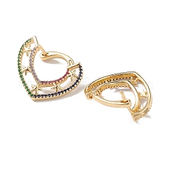 Boucles d'oreilles créoles étoile de mer zircone cubique&nbsp;EJEW-M216-08A