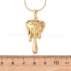 Collar de cadena de serpiente con colgante de corazón derretido de acero inoxidable 304 para mujer&nbsp;NJEW-F354-09G