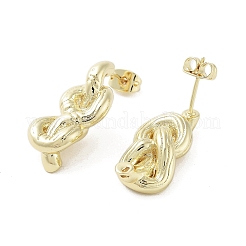 Orecchino a bottone in ottone placcato cremagliera&nbsp;EJEW-C081-27G