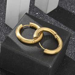 Boucles d'oreilles créoles en acier inoxydable 304 givré pour femmes&nbsp;EJEW-C096-32G-G