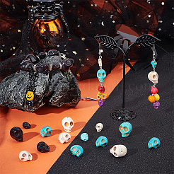 144 filo di perline sintetiche turchesi di Halloween in 9 stili&nbsp;TURQ-AR0001-25