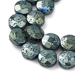 Galvanisierte natürliche Lavasteinperlenstränge&nbsp;G-A256-F01-01G
