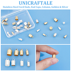 32 Stück 8 Stile 201 Edelstahl Kordelenden&nbsp;STAS-UN0057-46
