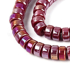 Brins de perles en verre opaque plaquées de couleur AB&nbsp;GLAA-T026-3x6mm-P14