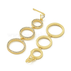 Ring Messing klare Zirkonia baumeln Ohrstecker&nbsp;EJEW-Q390-03G