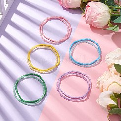 10 pièces 5 couleurs ensembles de bracelets extensibles en perles de verre&nbsp;BJEW-JB10582