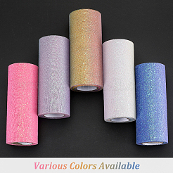 Rouleaux de tissu en tulle polyester couleur arc-en-ciel&nbsp;OCOR-WH0082-136D
