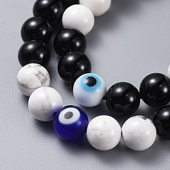 Ensembles réglables de bracelets de perles tressés de fil de nylon&nbsp;BJEW-JB04465