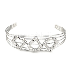 Bracciali a polsino aperti cavi in acciaio inossidabile 304 anti-ossidazione&nbsp;BJEW-Q348-03P-02