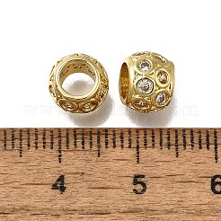 Messing Micro Pave klare Zirkonia europäische Perlen&nbsp;ZIRC-I070-059G