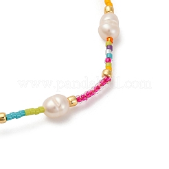 Set di braccialetti con perline intrecciate colorate miyuki e perle finte&nbsp;WC1119