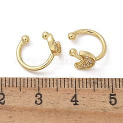 Latón chapado en oro micro pave circonio cúbico aretes&nbsp;EJEW-L244-42G