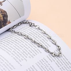 Anlaufgeschützte Kaffeebohnen-Kettenarmbänder aus Edelstahl 304&nbsp;BJEW-JB05495