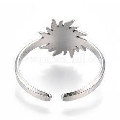 Anelli con polsino solare in acciaio inossidabile 304 anti-ossidazione&nbsp;LS-RJEW-N038-116P