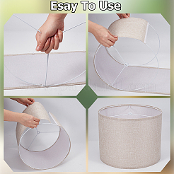 2 lámpara de lino con pantallas de hierro&nbsp;AJEW-CN0007-38A