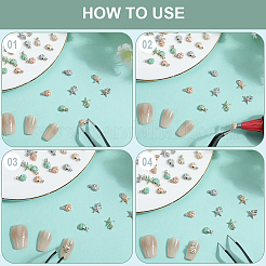 32 Stück 8 Stile Legierung Emaille Cabochons&nbsp;DIY-CP0011-23