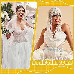 Blumen-Polyester & Messing-Strass-Hochzeitsgürtel für die Dekoration von Bankettkleidern&nbsp;DIY-WH0723-082S