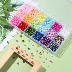 1350 Stück sprühlackierte ABS-Kunststoffimitationsperlen im 18-Stil&nbsp;OACR-YW0001-35A