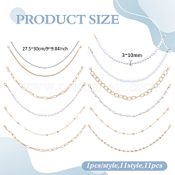 3 bolsa de 3 estilos de cadenas para sombreros de perlas de latón&nbsp;DIY-PH0038-57