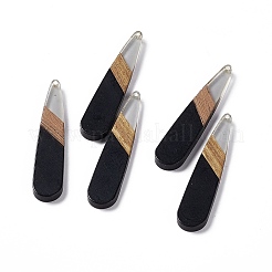Gros pendentifs en résine opaque et bois de noyer&nbsp;RESI-M027-05H