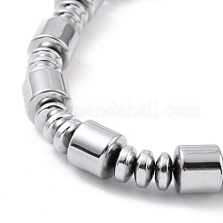 Halskettenarmband aus synthetischen Hämatit- und Messingsäulen mit Magnetverschlüssen&nbsp;SJEW-G079-01C