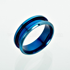 201 configuraciones de anillo de dedo ranurado de acero inoxidable&nbsp;MAK-WH0007-16L-B