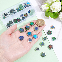 48 Stück 8 Farben zweifarbige Stimmungsperlen aus Glas&nbsp;GLAA-PA0001-46