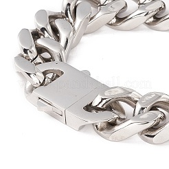 Panzerkettenarmband aus 304 Edelstahl mit Vorhängeschlossverschluss aus Kristall-Strass für Damen&nbsp;BJEW-E107-01P-02