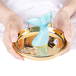 Porte-bague queue de poisson en porcelaine&nbsp;DJEW-WH0011-30