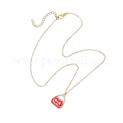 Collane con catena in ottone e ciondolo per borsa in lega smaltata per donna&nbsp;NJEW-JN05273