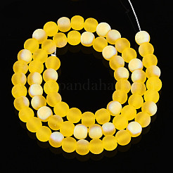 Perles de verre dépoli transparent&nbsp;LS-GLAA-T032-T6mm-MBB11