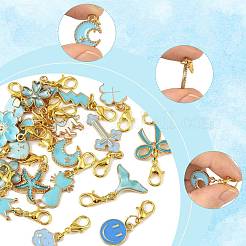 20 pz 20 stili decorazioni pendenti in lega smaltata&nbsp;HJEW-FS00044