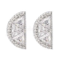 Latón micro pave aretes de circonita cúbica transparente&nbsp;EJEW-Q015-15P