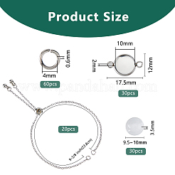 20 Stück 304 Edelstahl Schieber Kabel Kette Schieber Armband Zeug&nbsp;DIY-DC00001