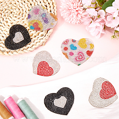 6 Stück 3 Stile Herz-Hotfix-Strass-Patches&nbsp;DIY-GF0010-05