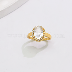 Offene Manschettenringe aus Messing mit Mikropavé und Zirkonia für Damen&nbsp;YE6141-1