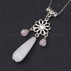 Rosa naturale set di gioielli di quarzo&nbsp;SJEW-JS00898-04