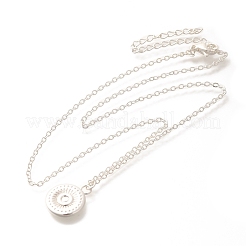 Collane a catena con ciondolo a moneta rotonda piatta in acciaio inossidabile 304 per donna&nbsp;LS-STAS-Z108-02S-01