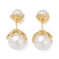 Pendientes redondos de latón&nbsp;EJEW-H154-03G