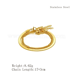 Elegantes pulseras de acero inoxidable de triple capa.&nbsp;HN0595-2