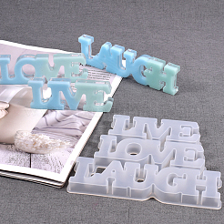 Silikonform-Sets mit den Worten „Love & Laugh“&nbsp;DIY-OC0003-12
