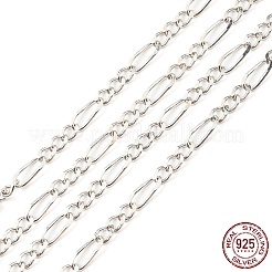 Anlaufschutz rhodinierte 925 Sterling Silber Figaro Ketten&nbsp;STER-F052-03P