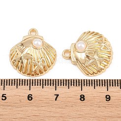 Pendentifs en alliage plaqué et en ABS imitation perle&nbsp;PALLOY-T096-03G