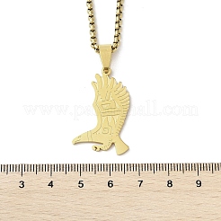201 collane con ciondolo a forma di aquila in acciaio inossidabile&nbsp;NJEW-H055-06G