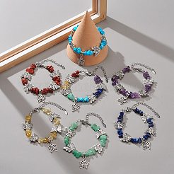 Braccialetti di fascino della farfalla della lega di stile 7pcs 7 messi&nbsp;BJEW-JB08875