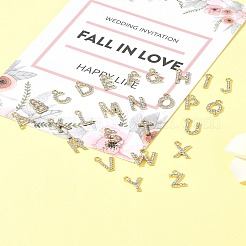 26 Stück 26 Stile goldene Ton Legierung Strass Anhänger&nbsp;FIND-FS0003-26