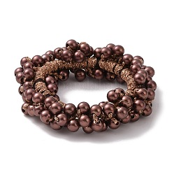 Accessoires pour cheveux élastiques enveloppés de perles d'imitation ABS&nbsp;OHAR-PW0007-49J